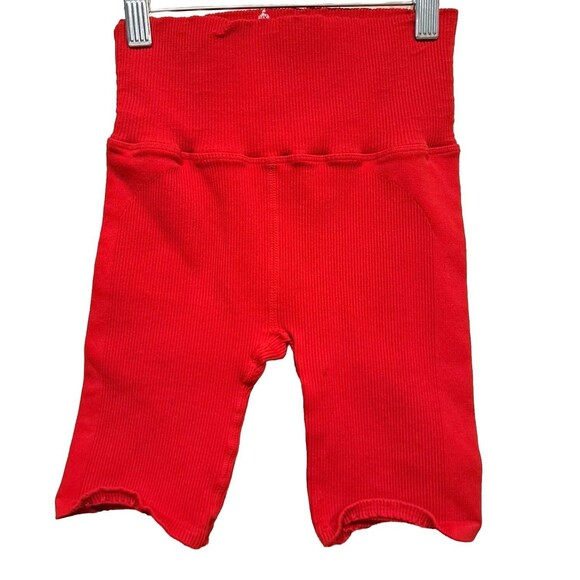 Free People FP Movement Athletic Bike Shorts Ribbed Red Activewear XS/Small - Picture 1 of 5